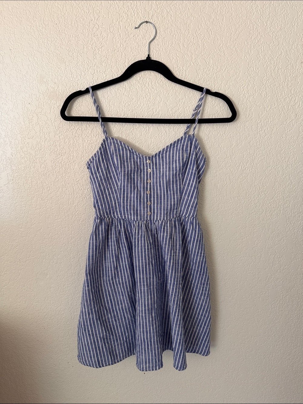 Abercrombie & Fitch Blue and White Striped Mini Sundress